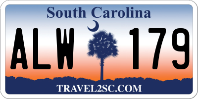 SC license plate ALW179