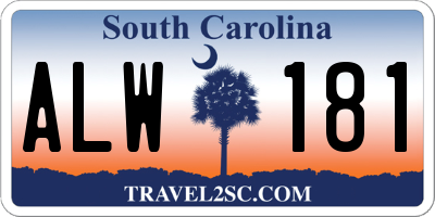 SC license plate ALW181