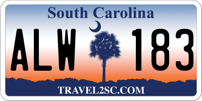 SC license plate ALW183