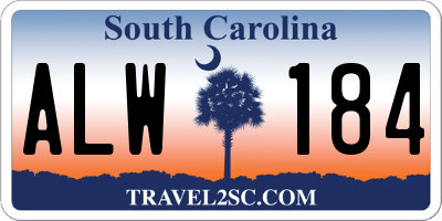 SC license plate ALW184