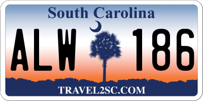 SC license plate ALW186