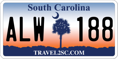 SC license plate ALW188