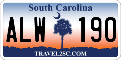 SC license plate ALW190