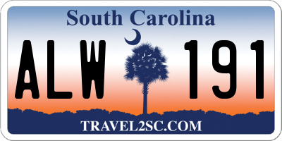 SC license plate ALW191