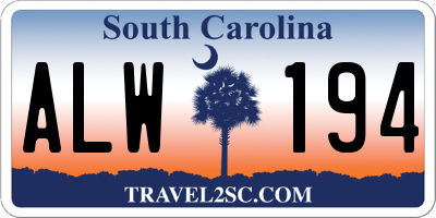 SC license plate ALW194