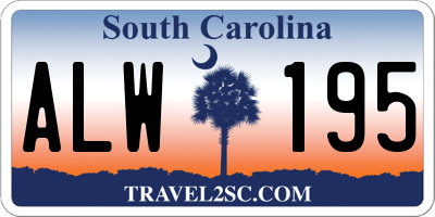 SC license plate ALW195