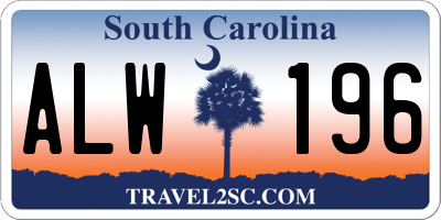 SC license plate ALW196