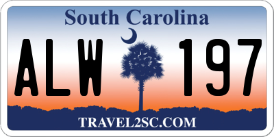 SC license plate ALW197