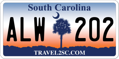 SC license plate ALW202