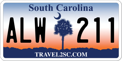 SC license plate ALW211