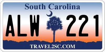 SC license plate ALW221