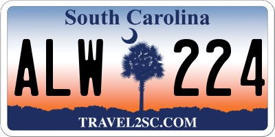 SC license plate ALW224