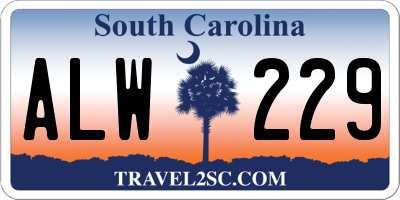 SC license plate ALW229