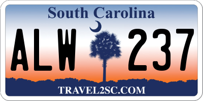 SC license plate ALW237