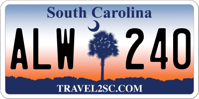 SC license plate ALW240