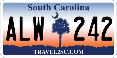 SC license plate ALW242