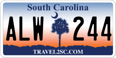 SC license plate ALW244