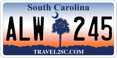 SC license plate ALW245