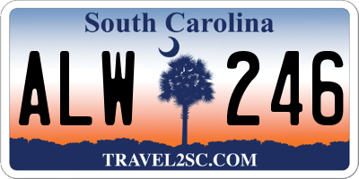 SC license plate ALW246