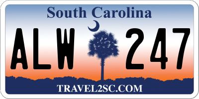 SC license plate ALW247