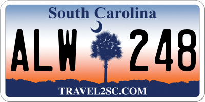SC license plate ALW248