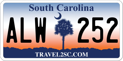 SC license plate ALW252