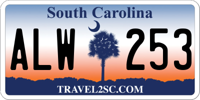 SC license plate ALW253