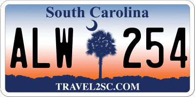 SC license plate ALW254