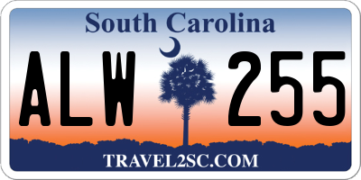 SC license plate ALW255
