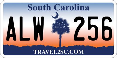 SC license plate ALW256