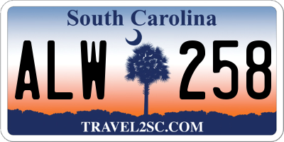 SC license plate ALW258