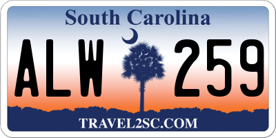 SC license plate ALW259