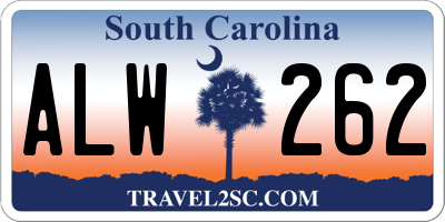 SC license plate ALW262