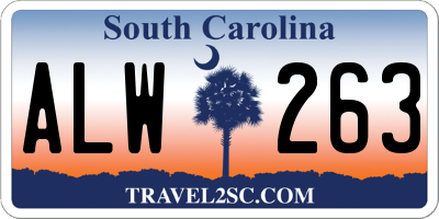 SC license plate ALW263