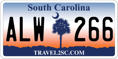 SC license plate ALW266