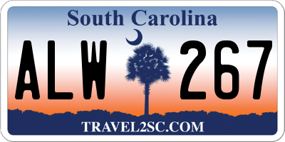SC license plate ALW267