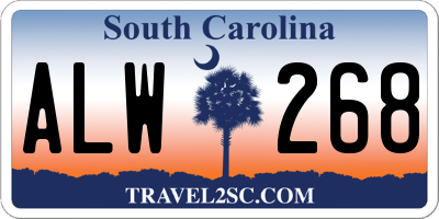SC license plate ALW268