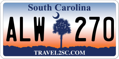SC license plate ALW270