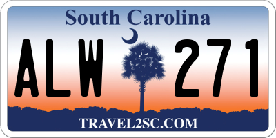 SC license plate ALW271