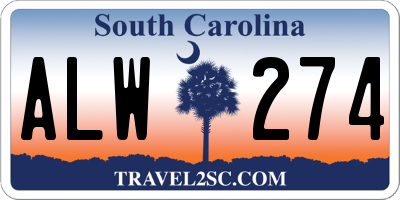 SC license plate ALW274