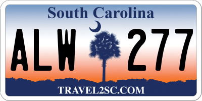 SC license plate ALW277