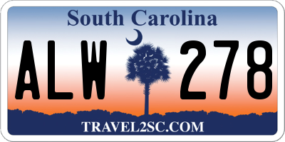 SC license plate ALW278