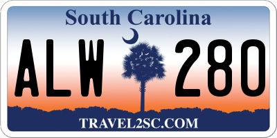 SC license plate ALW280