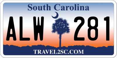 SC license plate ALW281