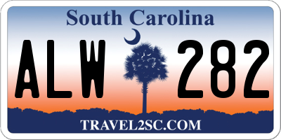 SC license plate ALW282