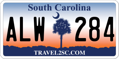 SC license plate ALW284