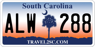 SC license plate ALW288