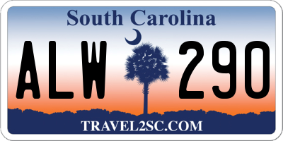 SC license plate ALW290