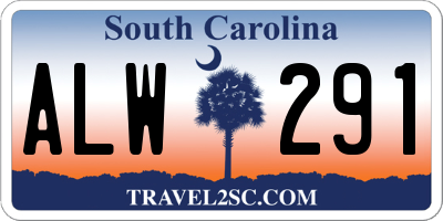SC license plate ALW291