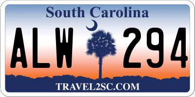 SC license plate ALW294